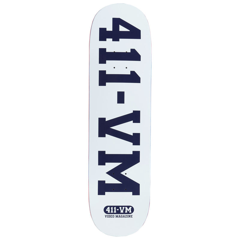 411VM Athletic Skateboard Deck - White - 8.50"