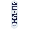 411VM Athletic Skateboard Deck - White - 8.50"