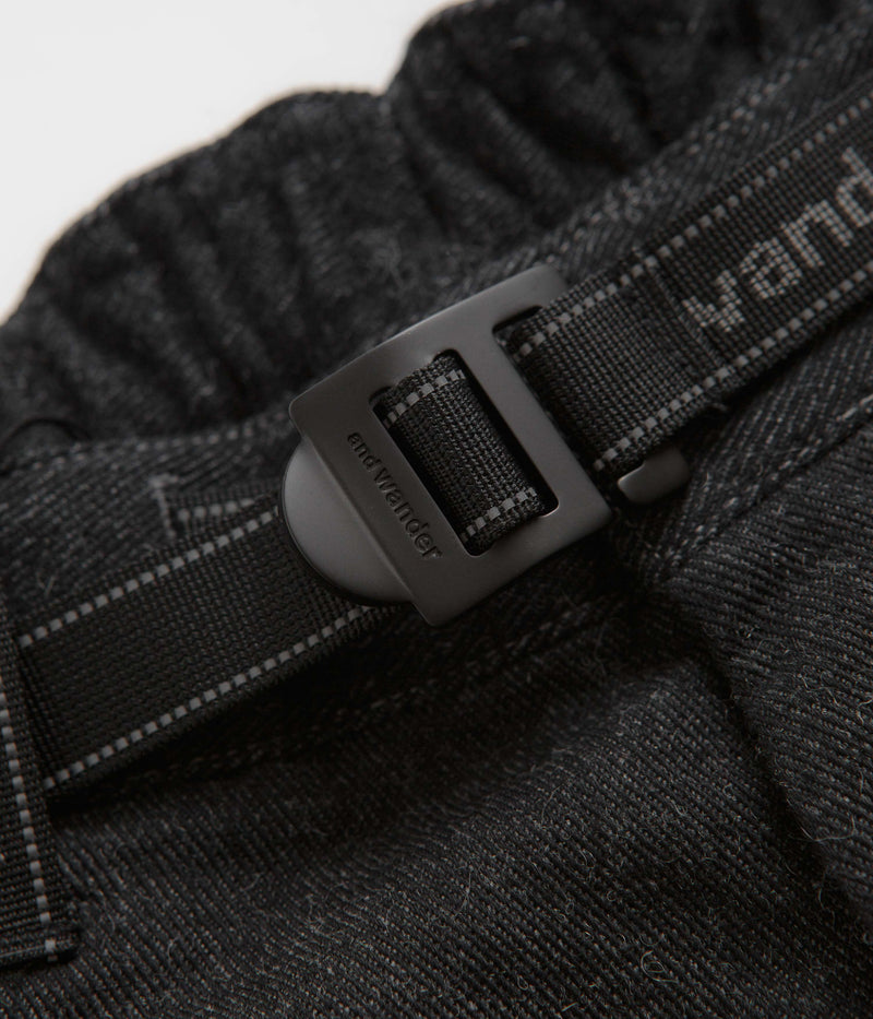 and wander x Maison Kitsune Cotton Wool Pants in Charcoal