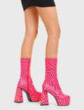 ILLUSIONISTIC 
  
  Another Realm Platform Ankle Boots in Fachsia and Pink faux leather. These platform boots feature a fachsia and pink check design, keeping it nice and classy. Made with eco-friendly materials and 100% cruelty-free, these platform boots are as ethical as they are chic.
  
  - Platform Height
  - Fachsia and pink check
  - High Heel
  - 100% vegan 
  
  SKU: LMF 3505 - Fuchsia/Pink