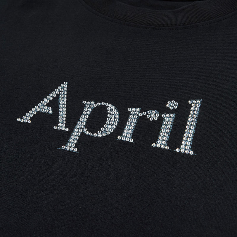 April Rhinestone T-Shirt - Black