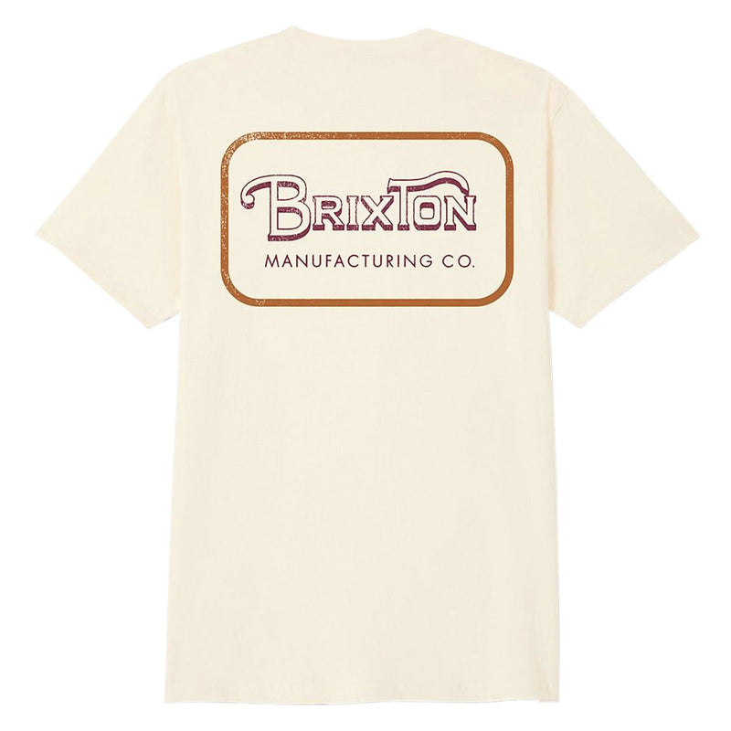 Brixton Grade T-Shirt - Cream/Burgundy/Rust
