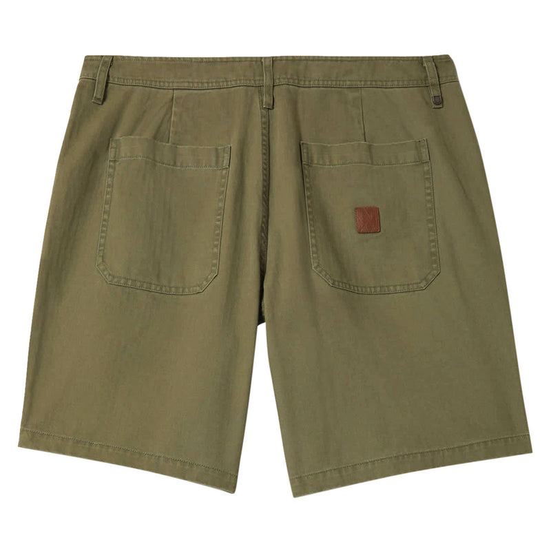 Brixton Surplus Vintage Wash Herringbone Shorts - Washed Olive Green