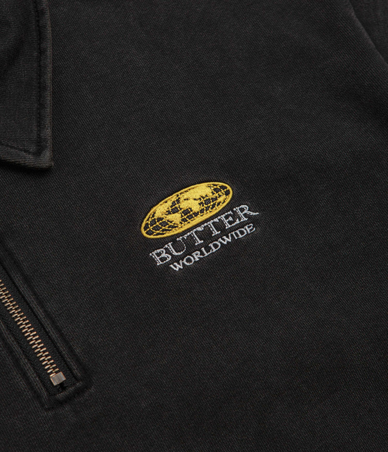 Butter Goods Corp 1/4 Zip Sweatshirt in Black