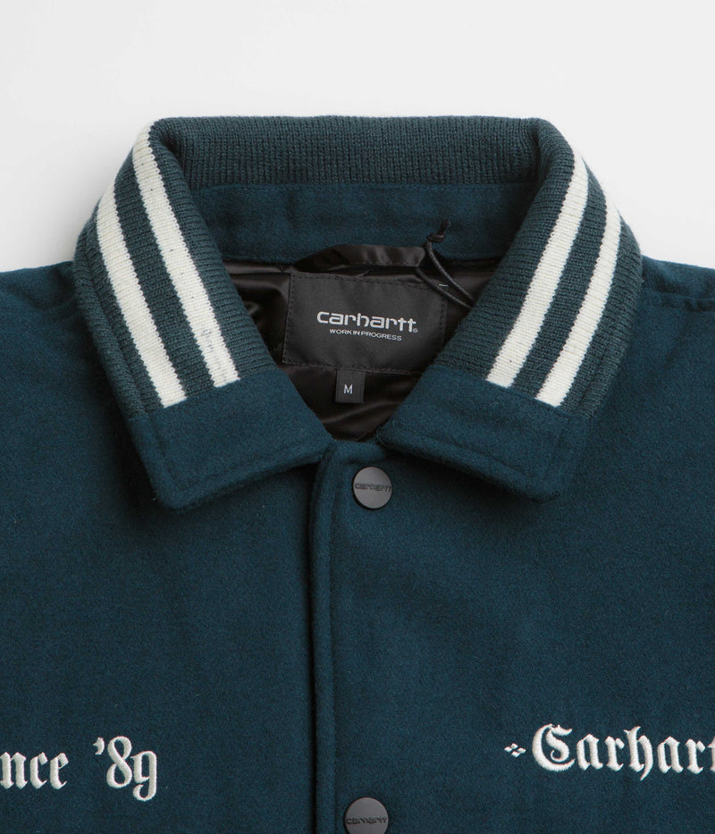 Carhartt Wool Coach Jacket in Deep Lagoon and Wax