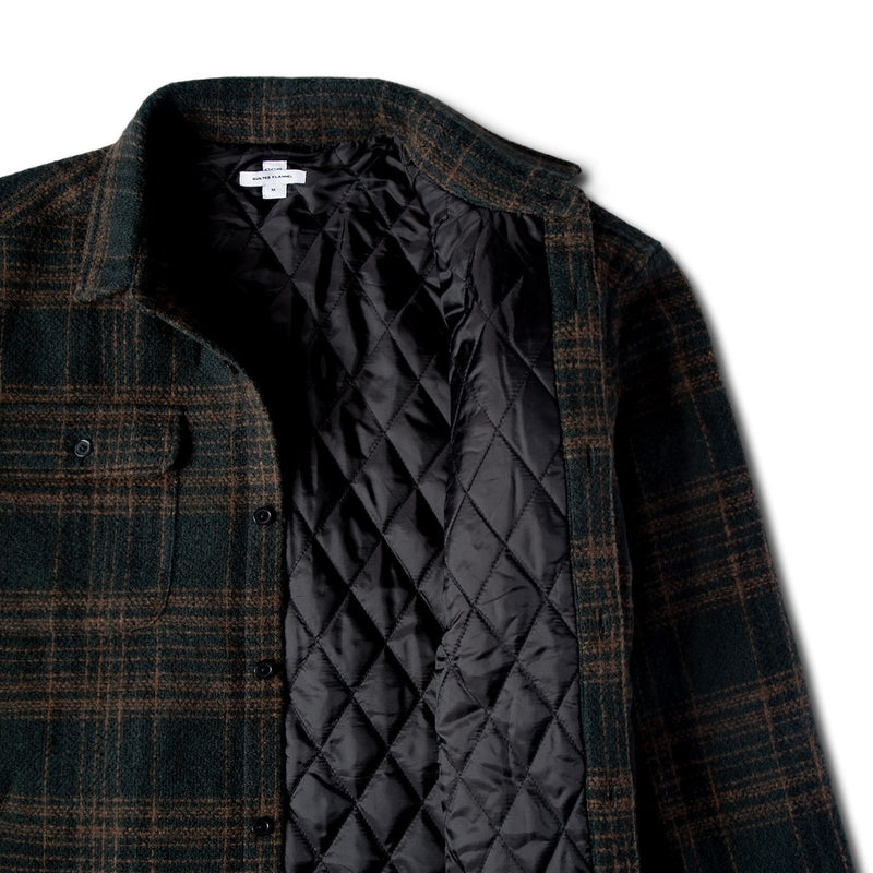 CCS Quilted Flannel Jacket - Green/Brown