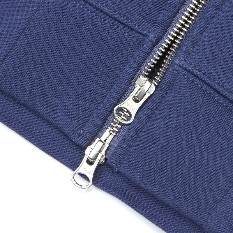 Dime | Cursive Small Logo Zip Hoodie Night Blue