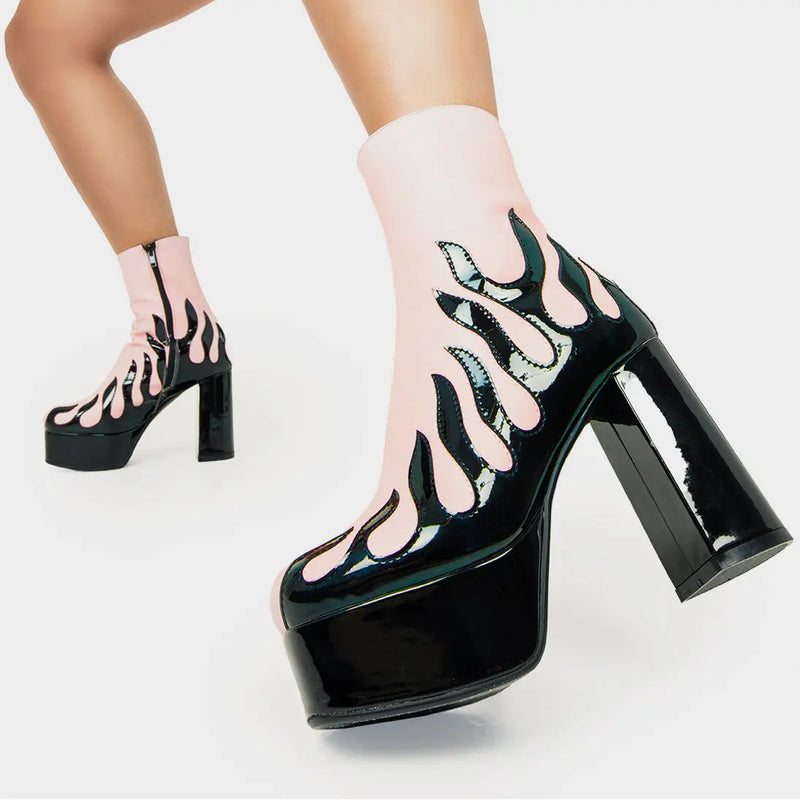 High Voltage Platform Ankle Boots lamodawebsite
