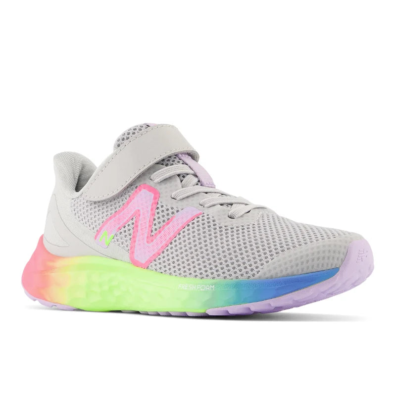 Kids' New Balance Fresh Foam Arishi v4 - Toddler/Little Kid - Light Aluminum/Cyber Lilac/Neon Pink