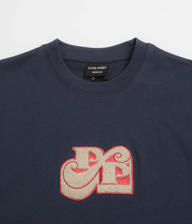 Pass Port Tilde Stamp T-Shirt in Navy