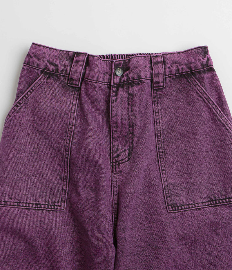Poetic Collective x flatspot Painter Shorts in Purple Acid Wash Denim