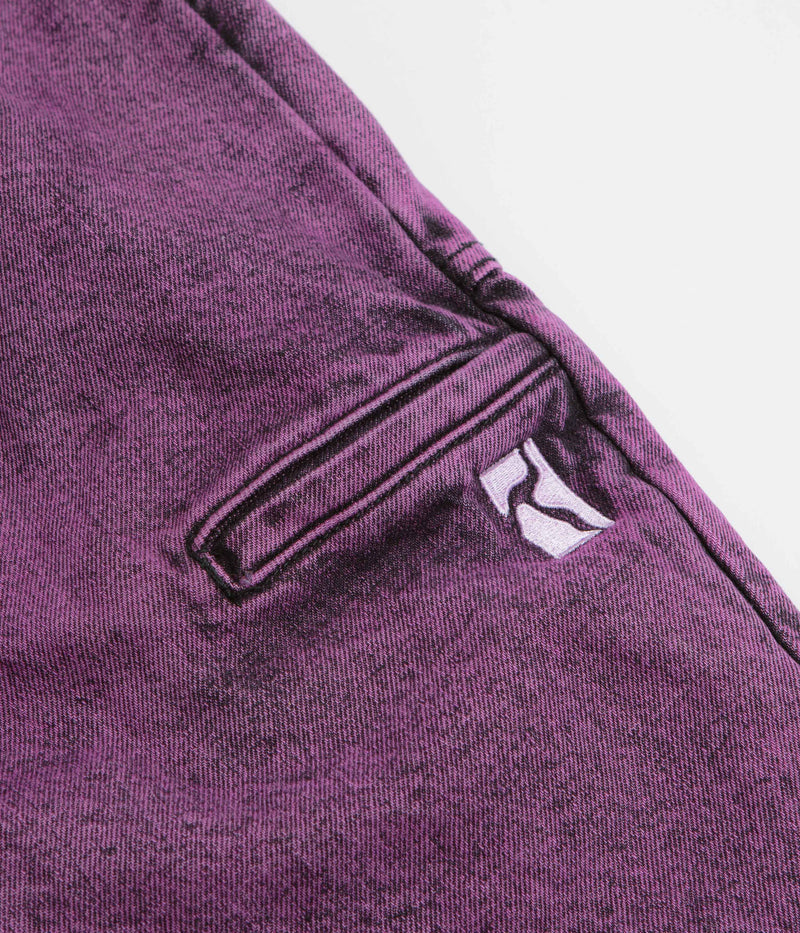 Poetic Collective x flatspot Painter Shorts in Purple Acid Wash Denim
