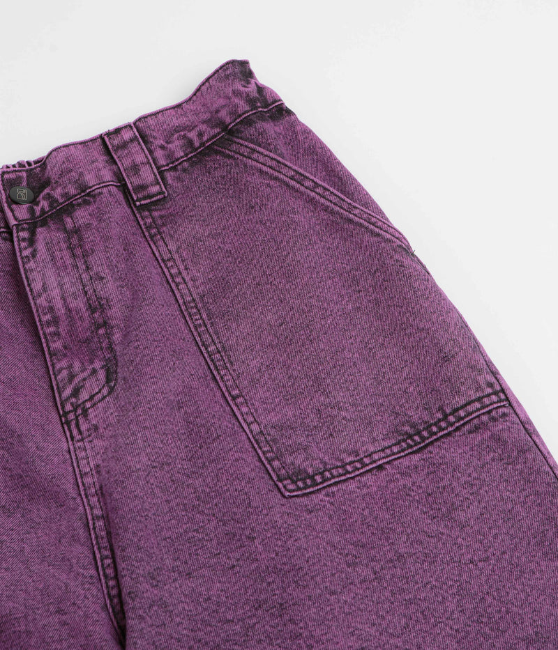 Poetic Collective x flatspot Painter Shorts in Purple Acid Wash Denim