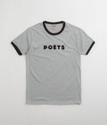 Poets Base Ringer Flocked T-Shirt in Heather Grey