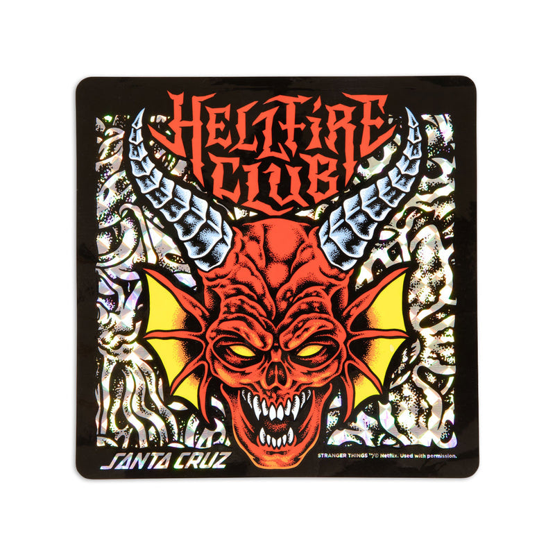 Santa Cruz x Stranger Things Hellfire Club Flames Skateboard Complete - Glow In The Dark - 9.00"