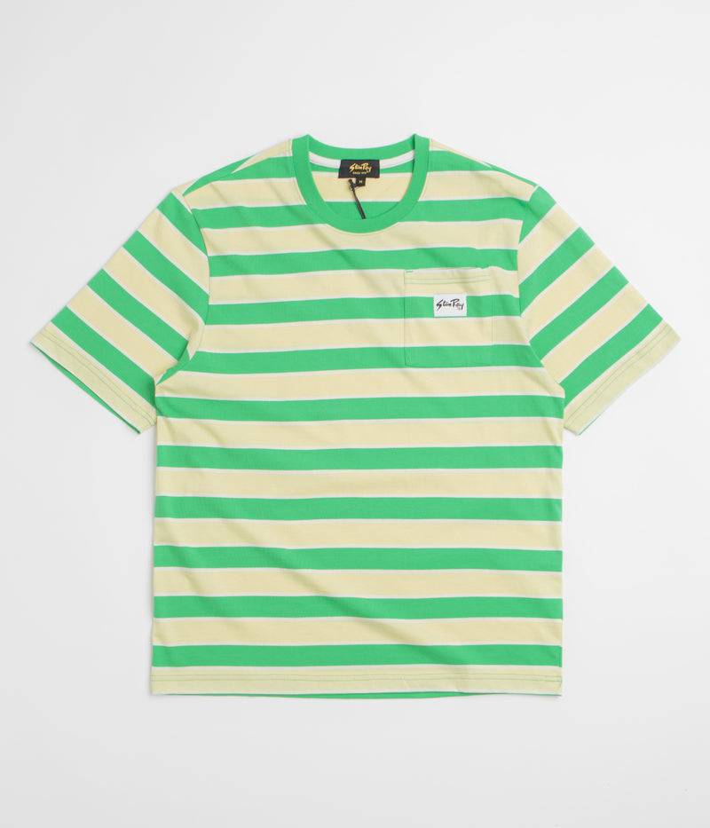 Stan Ray Stripe T-Shirt in Island Green and Sunlight
