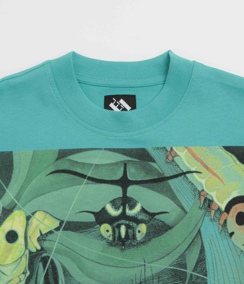 The Trilogy Tapes Bugs T-Shirt in Aqua