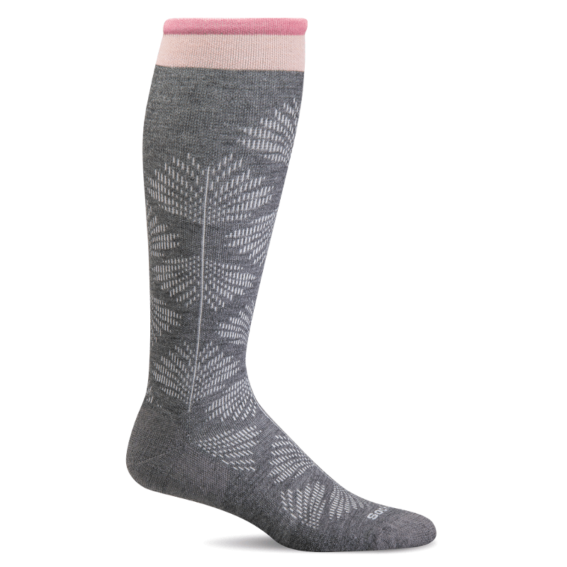 Women's Sockwell Full Floral Moderate Graduated Compression Wide Calf Socks - Charcoal